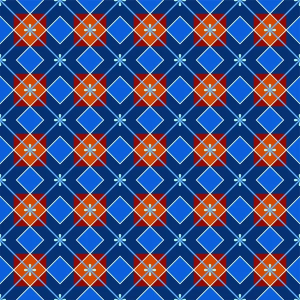 Fondo geométrico hecho de cuadrados, sin costuras, azul, oscuro / — Vector de stock