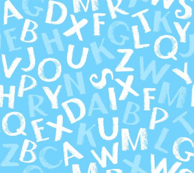 İngilizce harfler, mavi ışık, vektör ile sorunsuz arka plan. 