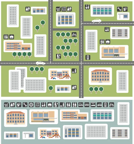 Mappa del distretto — Vettoriale Stock