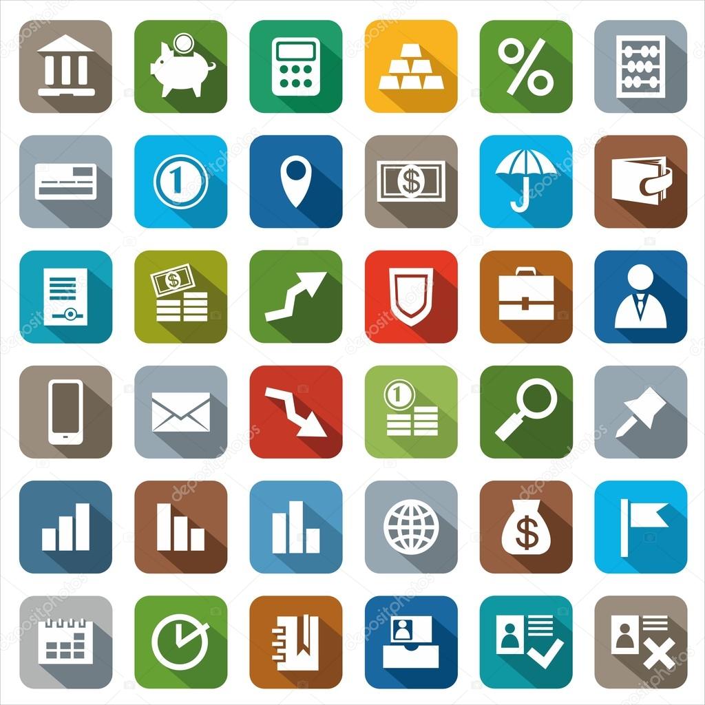 Icons colored Finance