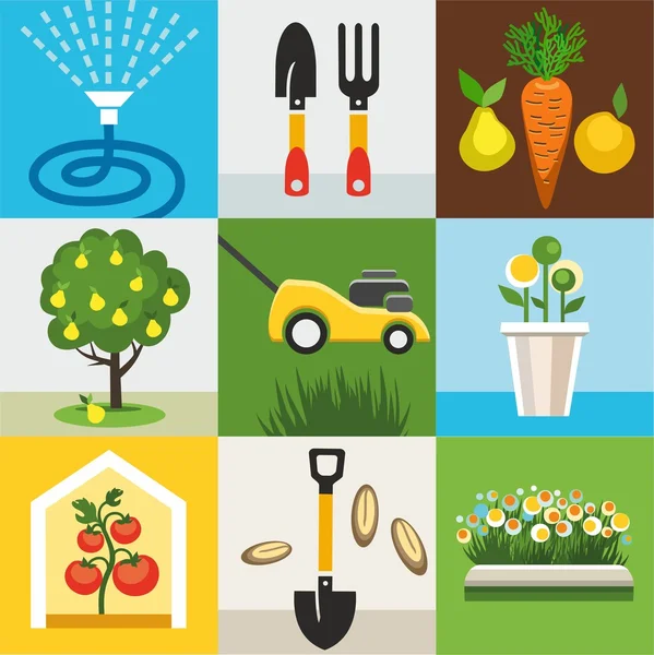 Kutsal kişilerin resmi Bahçe, Sebze Bahçesi, düz renkli.