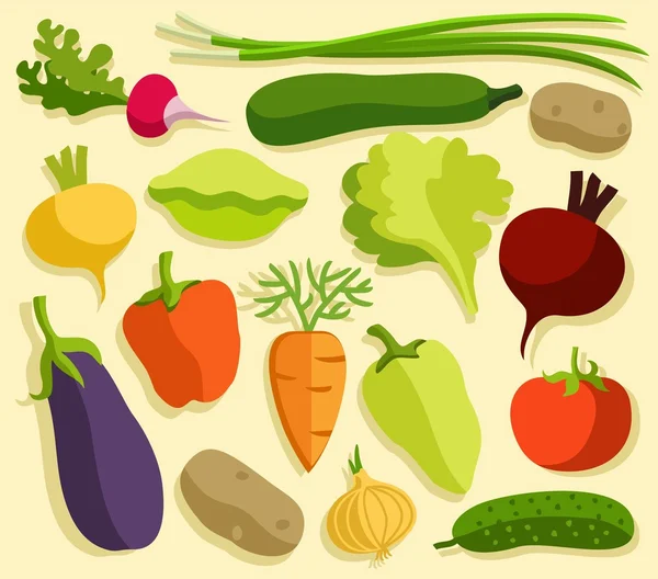 Legumes, coloridos, lisos . — Vetor de Stock