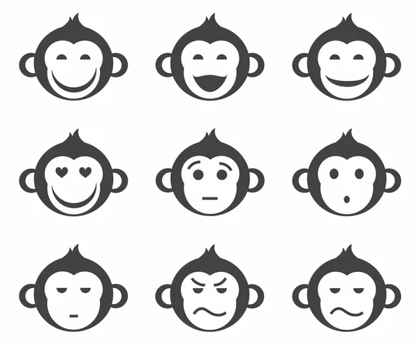Maymunlar, gülen yüz, küçük, simge, tek renkli.