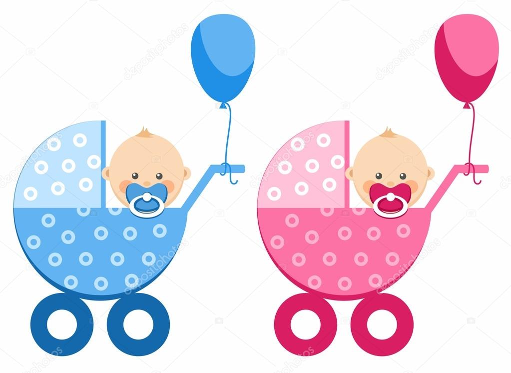 The baby in the stroller, boy, girl, balloon.