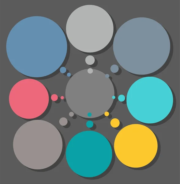 Scheme, kleur, acht circulaire sectoren voor tekst, infographics. — Stockvector