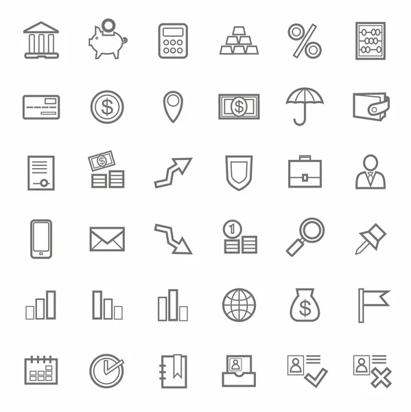 Iconos, Banco, Finanzas, contorno, línea, monocromo, fondo blanco . — Vector de stock