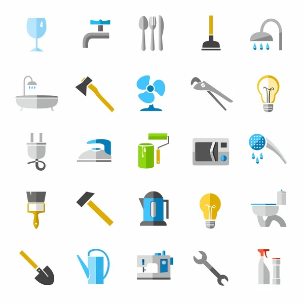 Household goods, color icons, images. — Stock Vector