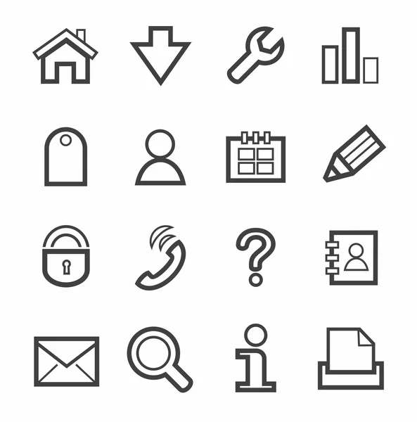 Internet icons, monochrome, line. — Stock Vector