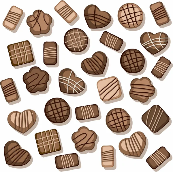 Galletas de chispas de chocolate, fondo transparente, blanco, color . — Vector de stock