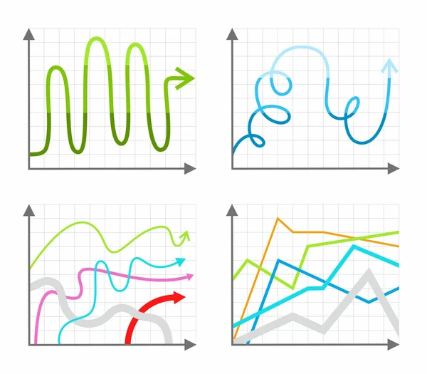 Graph linear, color. — Stock Vector