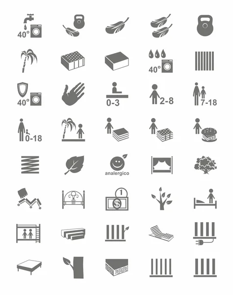 Şilteler, yatak örtüleri, yatak, tek renk simgeleri.