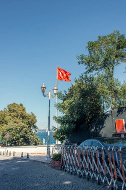 İstanbul 'da kent caddesinde hindi bayrağı 