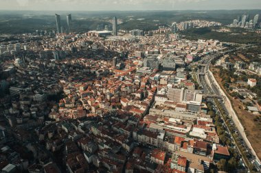 Türkiye 'nin ufuk çizgisiyle İstanbul kentinin havadan görünüşü