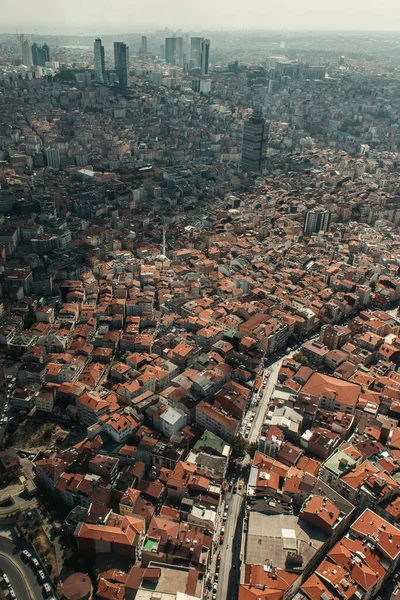Vista Aérea Cidade Com Edifícios Antigos Contemporâneos Istambul Turquia — Fotografia de Stock
