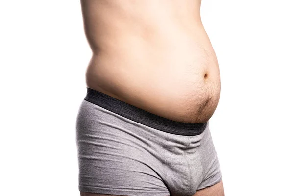 Plump white male body on white background — Stock Photo, Image