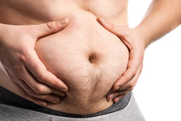 Fat man with a big belly. — Stock Photo, Image
