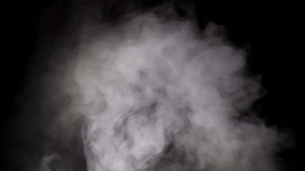 Abstraktní bílý kouř ve zpomaleném filmu. Kouř, Mrak studené mlhy na světlém místě pozadí. — Stock video