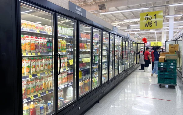 Tesco Lotus Thailand Février 2021 Les Biens Consommation Sont Placés — Photo