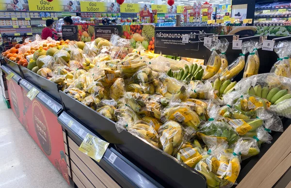 Tesco Lotus Thailand Fevereiro 2021 Ampla Variedade Vegetais Frescos Frutas — Fotografia de Stock