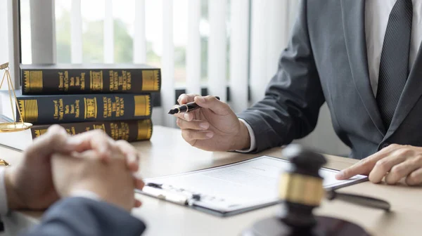 Attorney Judge Provides Legal Advice Client Courtroom Ethics Courts Include — Stock Photo, Image