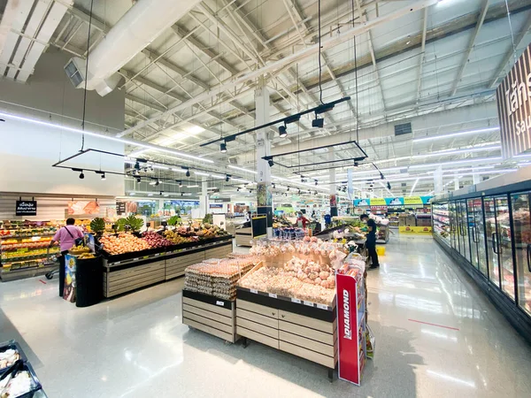 Tesco Lotus Thailand Augustus 2021 Verscheidenheid Van Vers Vlees Verse — Stockfoto