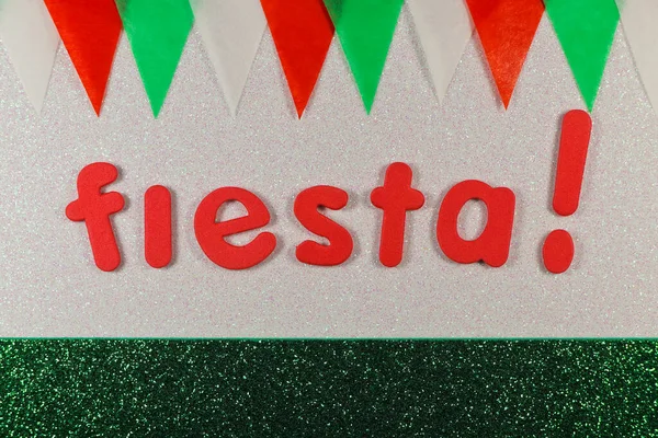 Layout Tema Fiesta Con Bandiere Messicane Colori — Foto Stock