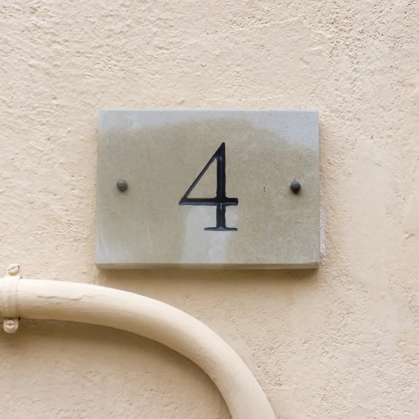 House number 4 — Stock Photo, Image