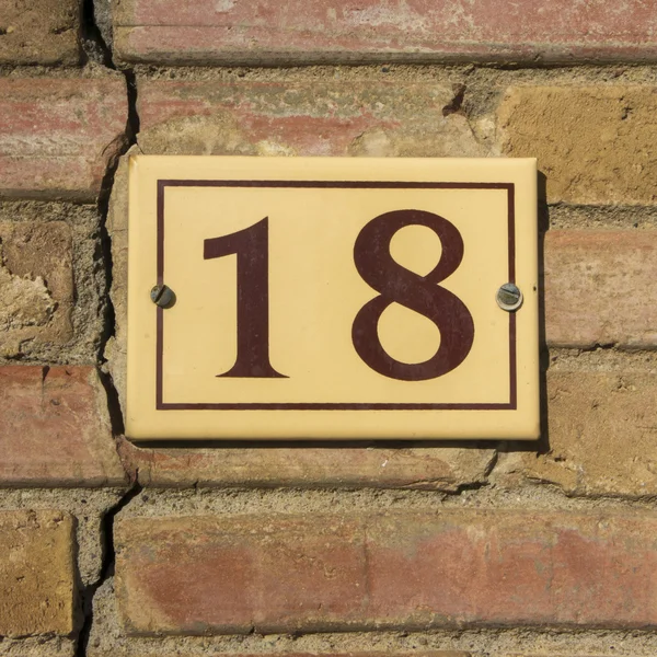 House number 18 — Stock Photo, Image