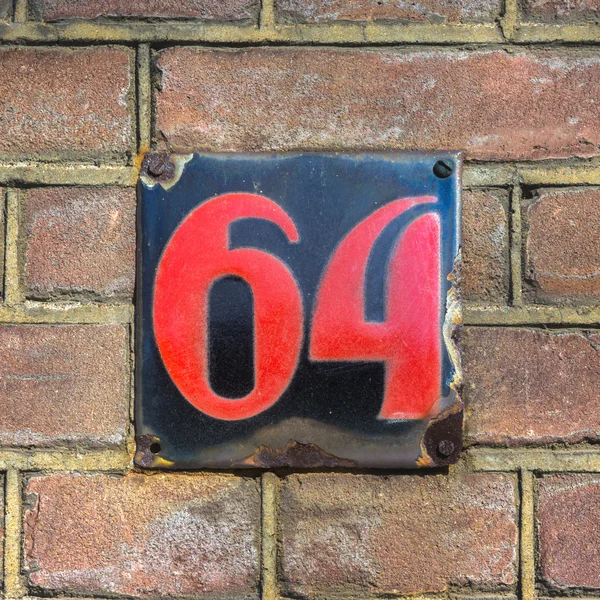 门牌号码 64 — 图库照片