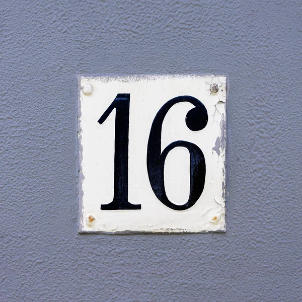 House number 16 — Stock Photo, Image