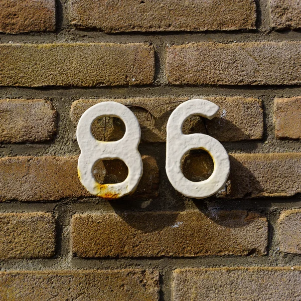 门牌号码 86 — 图库照片