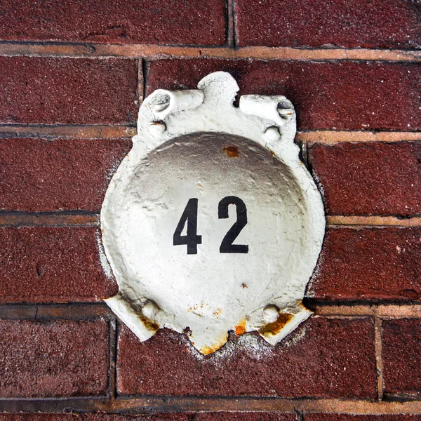 Casa Número Quarenta Dois Ornamento Antigo — Fotografia de Stock