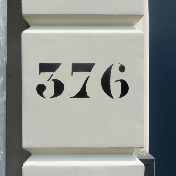 House Number Three Hundred Seventy Six 376 — Stock Photo, Image