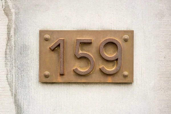 Maison Bronze Numéro Cent Cinquante Neuf 159 — Photo