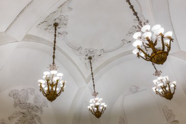 Chandeliers in Moscow metro clipart