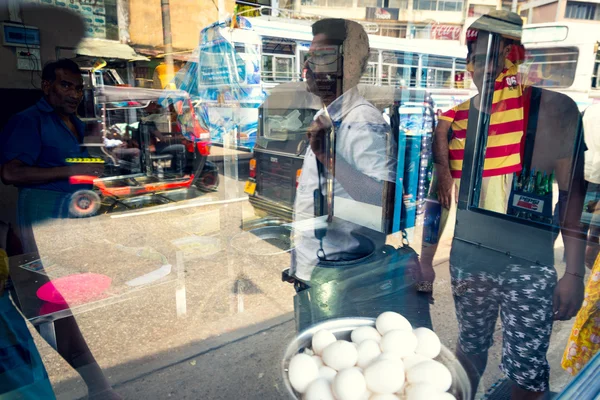 Colombo street marknad reflektion — Stockfoto