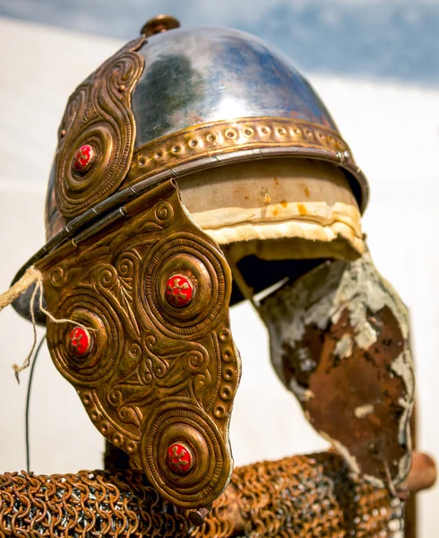 Roman helmet, worn — Stock Photo, Image