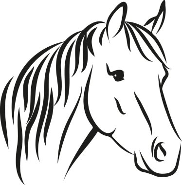 Horse with long mane clipart