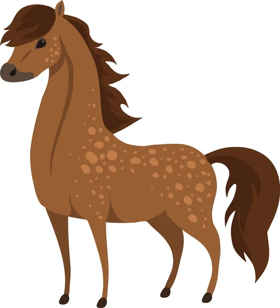 Cute brown horse — Stock Vector