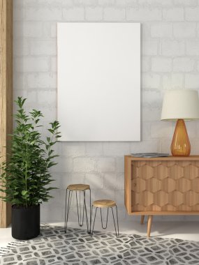 Tuğla duvar iç posterinde kadar alay