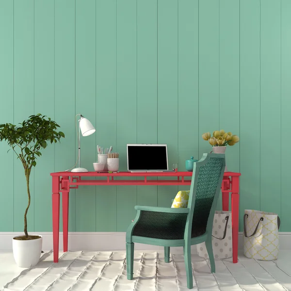 Colorful interior of  home office — Stock Photo, Image