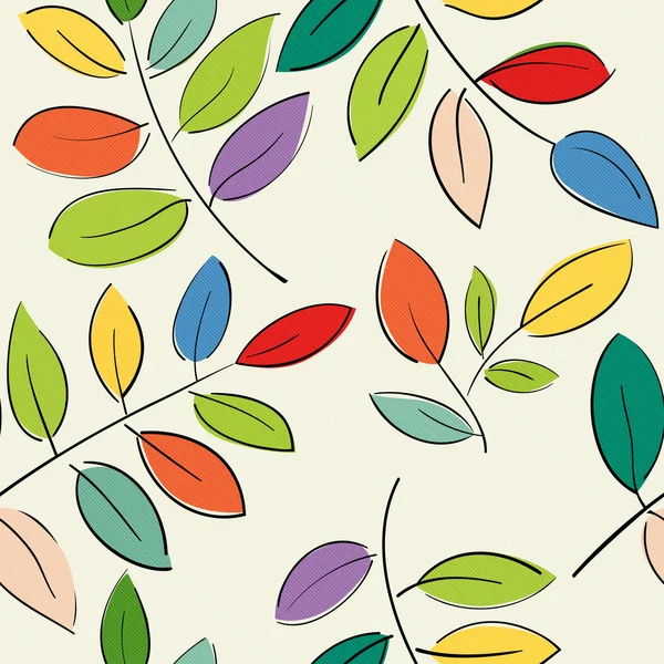 Padrão com belos ramos com folhas coloridas — Vetor de Stock