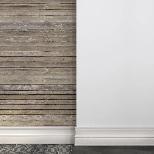 Background of a white wall and boards — Stock Photo, Image