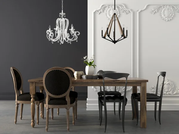 Dining table in two styles — Stock Photo, Image