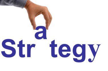 Beyaz arkaplan üzerine el yazısı stratejisi