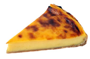 Beyaz arka planda pastalı turta dilimi. 