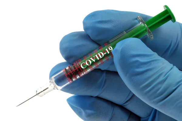 Covid Vaccin Concept Witte Achtergrond — Stockfoto