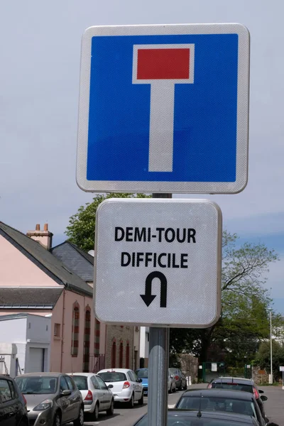 Zeichen Für Eine Sackgasse Und Eine Schwierige Kehrtwende Auf Französisch — Stockfoto