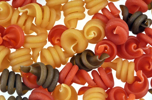 Pasta Cruda Diversi Colori Primo Piano — Foto Stock