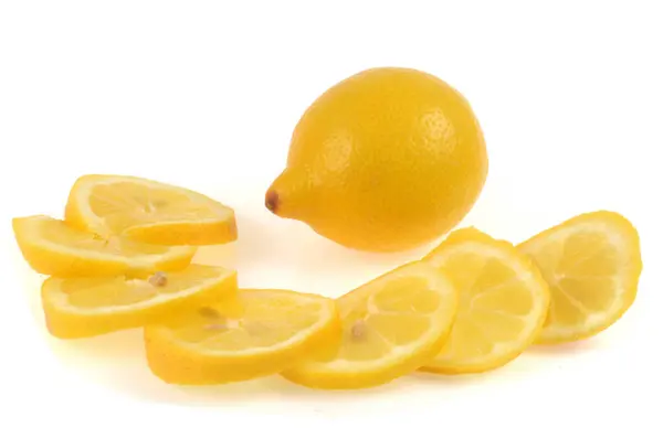 Lemon Lemon Slices Close White Background — Stock Photo, Image